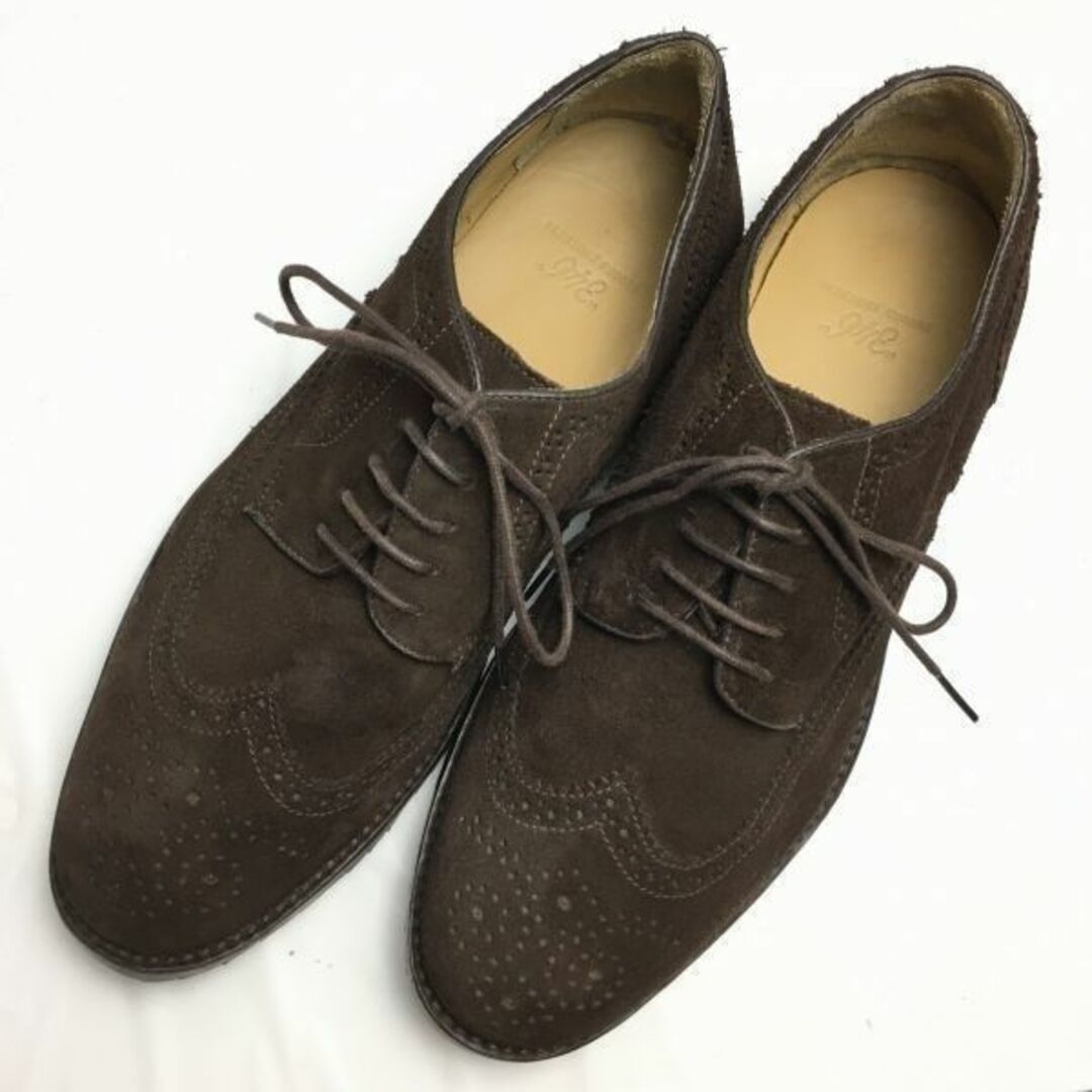 試着交換OK！346 BROOKS BROTHERS　ブルックスブラザーズ【size10.5D 28.0-28.5〈ブラウン/茶/BROWN】スエード本革 ウイングチップ　/メンズ/菅NO.WZB-184 #BUZZBERG　-WZB-184-6thBAZZBERGgt