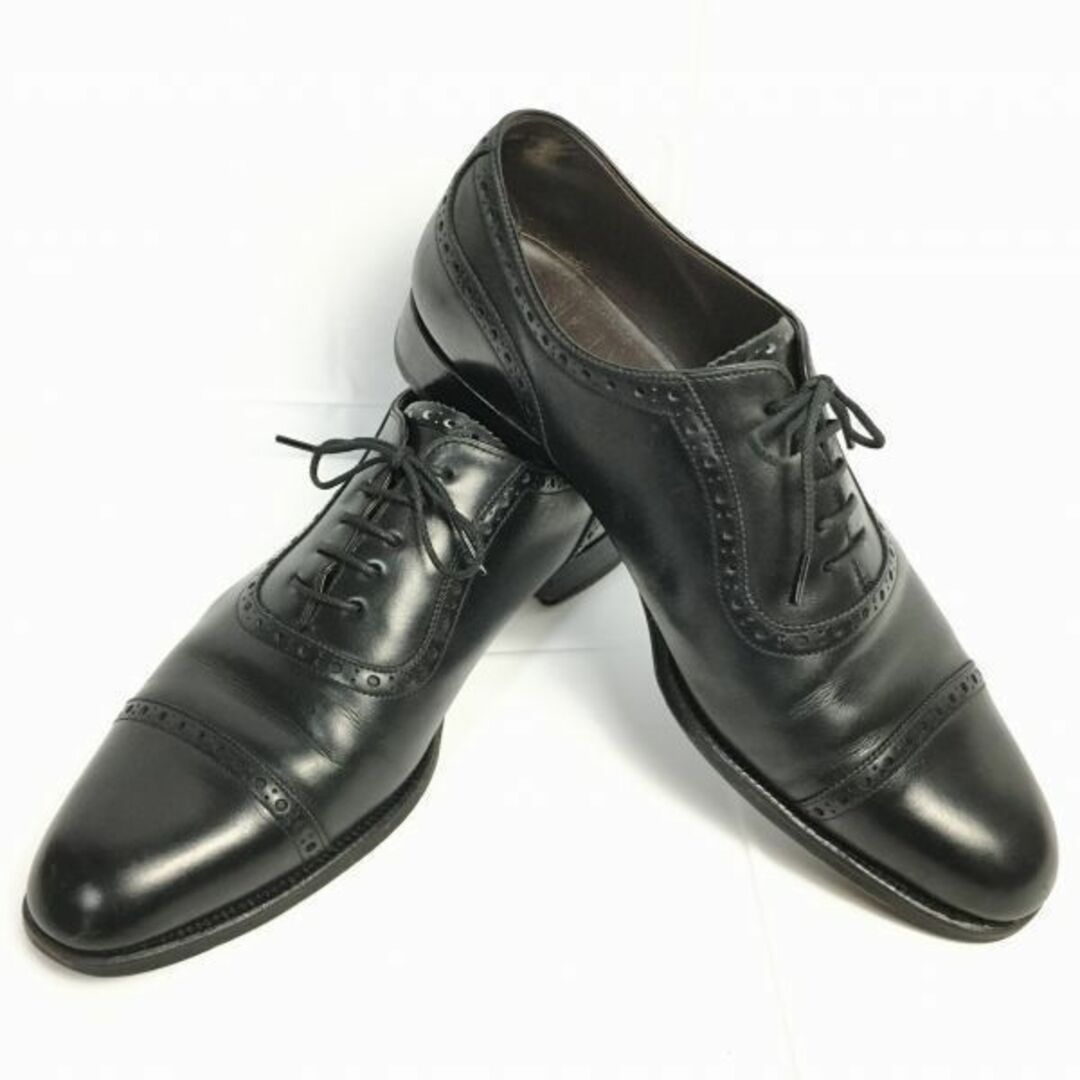 大塚製靴/Otsuka　日本製　セミブローグ　キャップトゥ　ビジネスシューズ〈黒/BLACK/ブラック〉size8.5　26.5-27.0/メンズ/菅NO.ZD-56 #BUZZBERG　-ZD-56-6thBAZZBERGgt