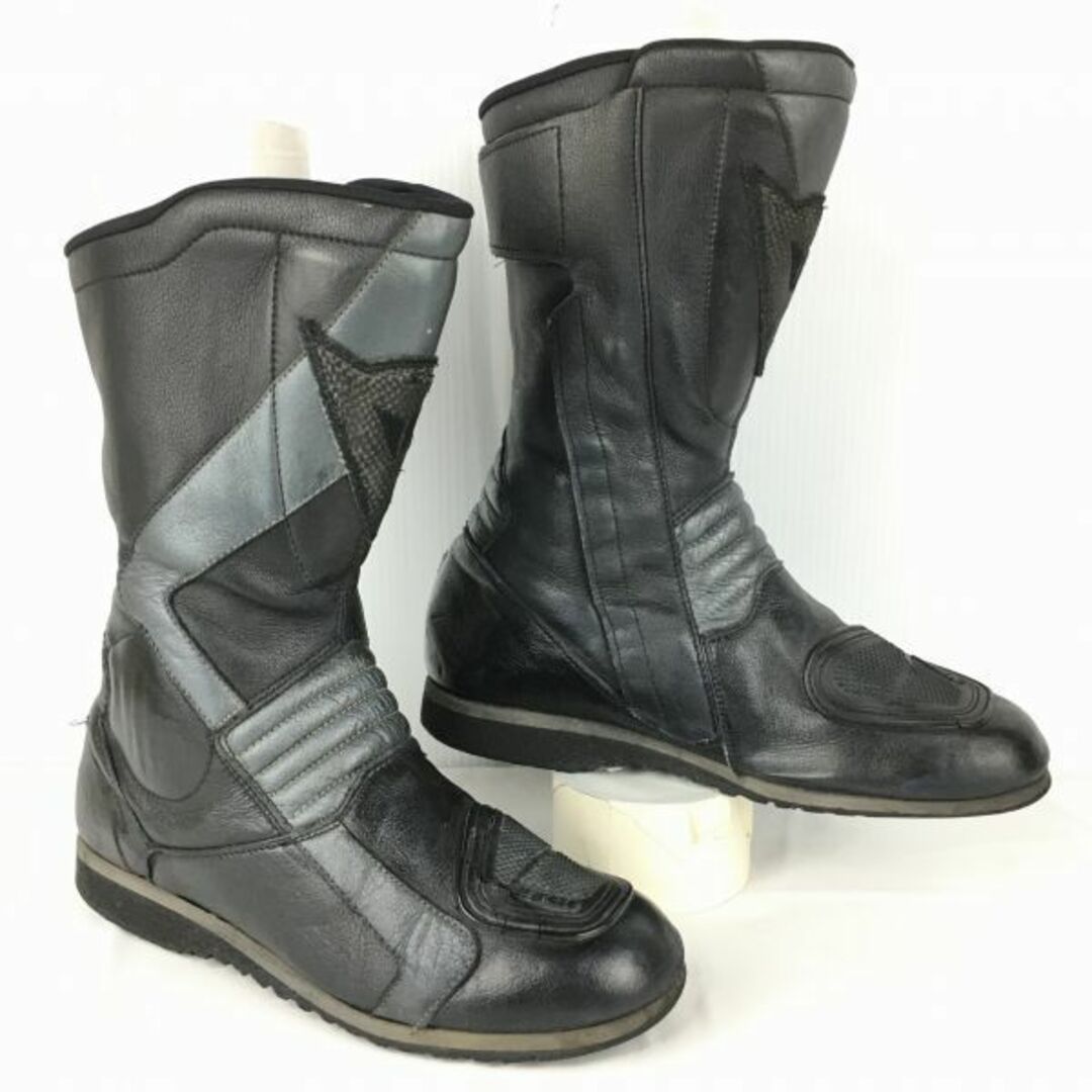 DAINESE/ダイネーゼ　レザー/本革　ライディング/バイクブーツ　size41　25.5-26.0〈黒/BLACK/ブラック〉サイドジップ/スネ 踝プロテクター　bike/Boots/Shoes〕菅No.WL73 #BUZZBERG　-WL73-6thBAZZBERGgt