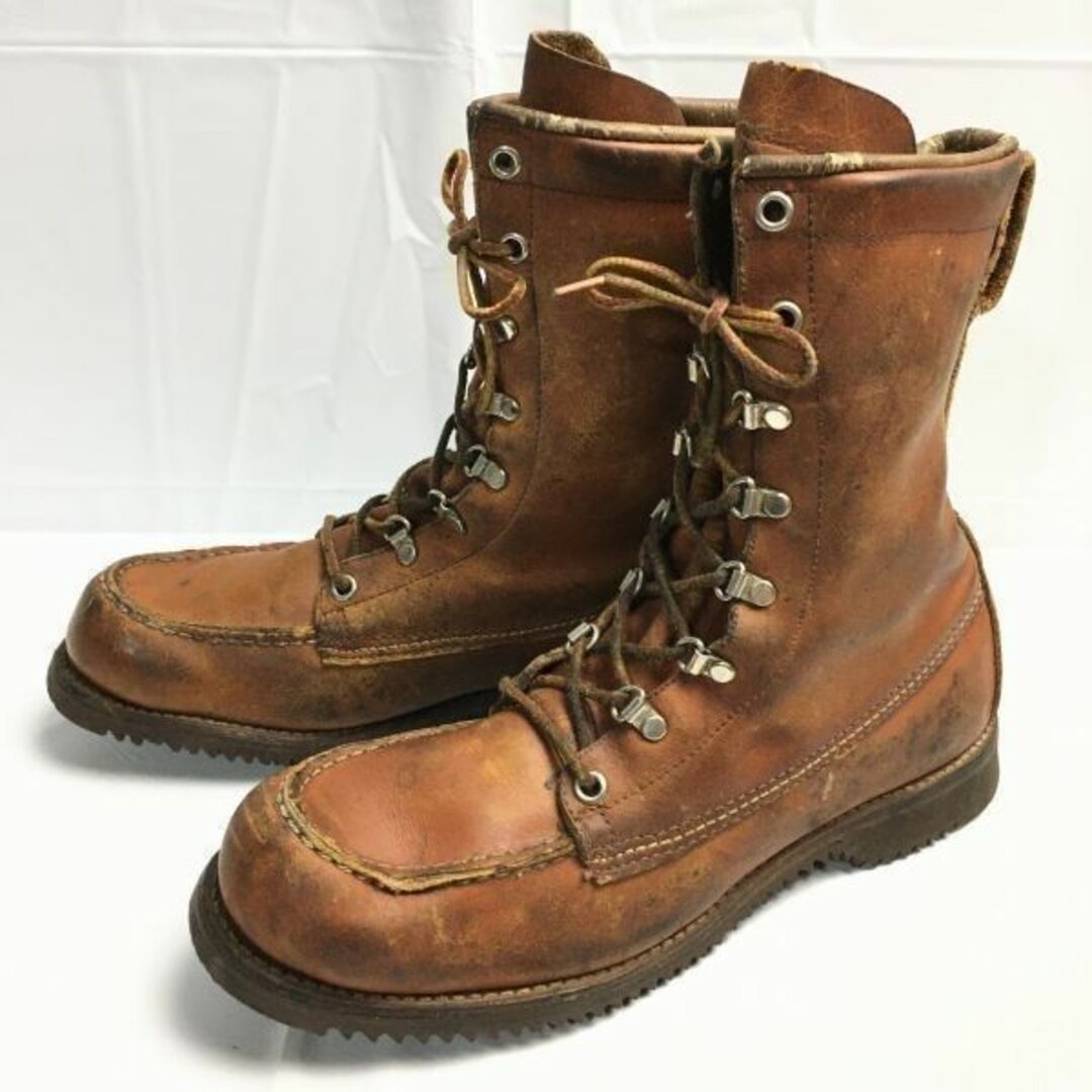 試着交換OK！ビンテージ/Vintage ！60s-70s RED WING’S レッドウィング アイリッシュセッター ワークブーツ　細め7.5A　ブラウン/茶/BROWN〉　boots　管No.WR15 #BUZZBERG　-WR15-6thメンズ