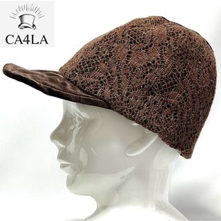 カシラ(CA4LA)の【新品】CA4LAカシラ日本製ベルベット× ニットレース ブリムワイヤーキャップ(キャスケット)