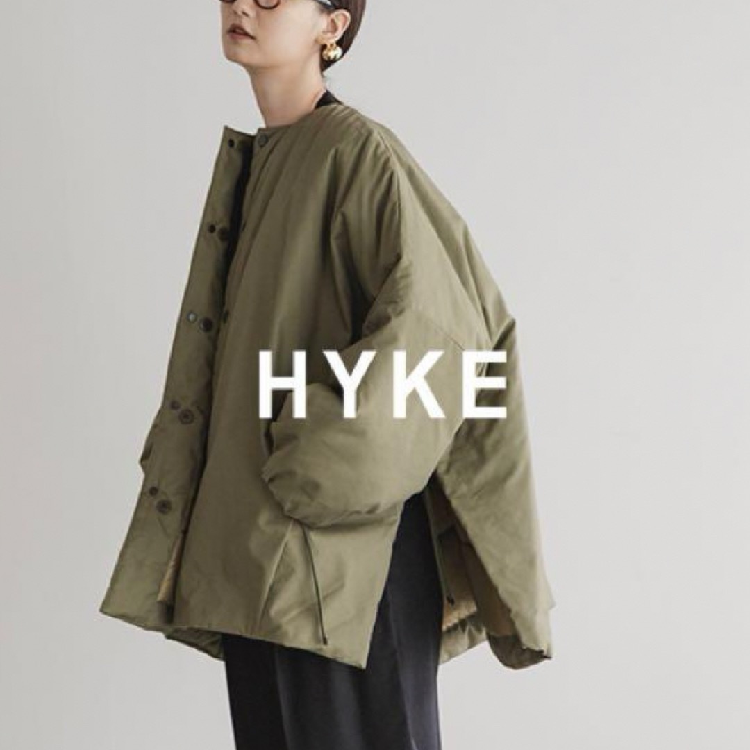 HYKE(ハイク)のハイク ナイロンオックスフォードカラーレスジャケット レディースのジャケット/アウター(ノーカラージャケット)の商品写真