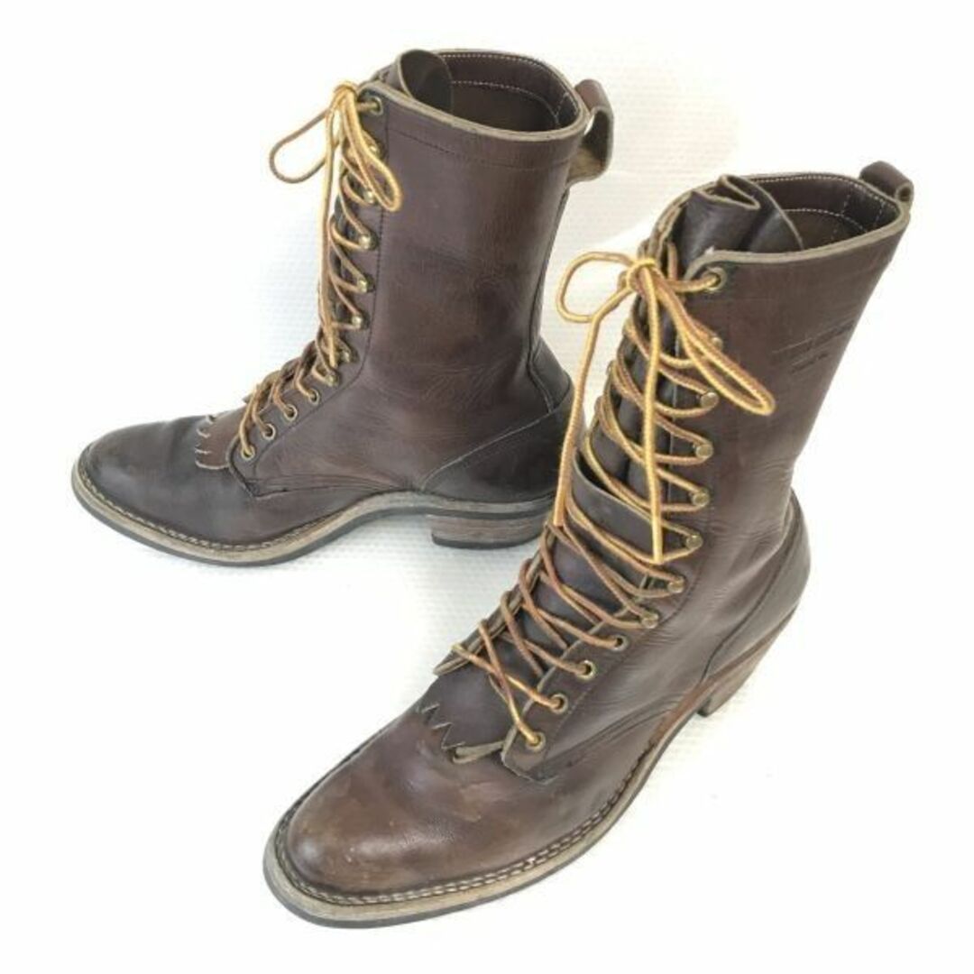 10B総丈試着交換OK！70s-80s?ビンテージ/Vintage/Hathorn Boot/ハソーン★本革/ロガーブーツ【10B/26.5-27.5/茶/BROWN】Smokejumper/mfg spokane wa/Shoes◆pWB90-6 #BUZZBERG　-pWB90-6-6th