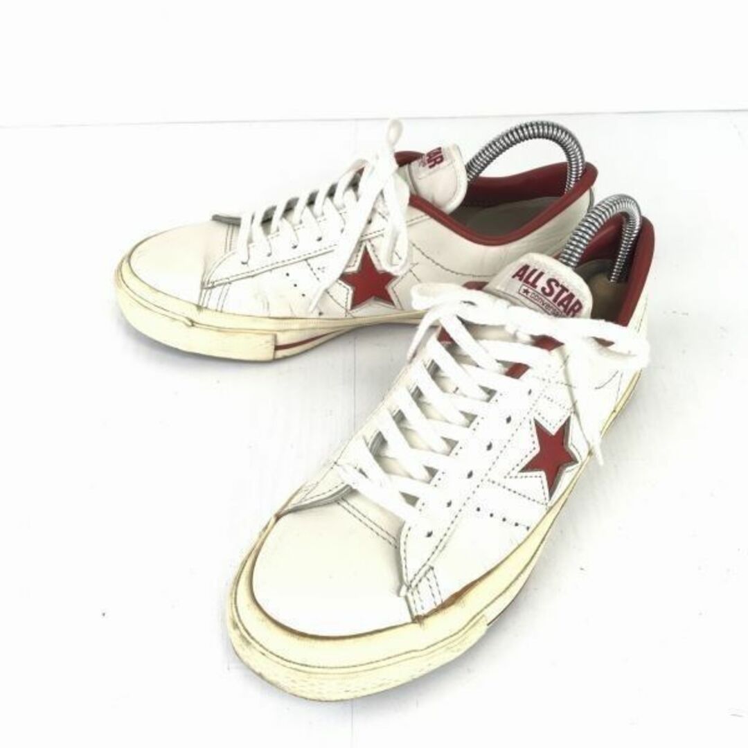 CONVERSE/コンバース★ONE STAR/レザースニーカー【24.5/白×赤】◆A-41 #BUZZBERG　-A-41-6th約10cｍアウトソール