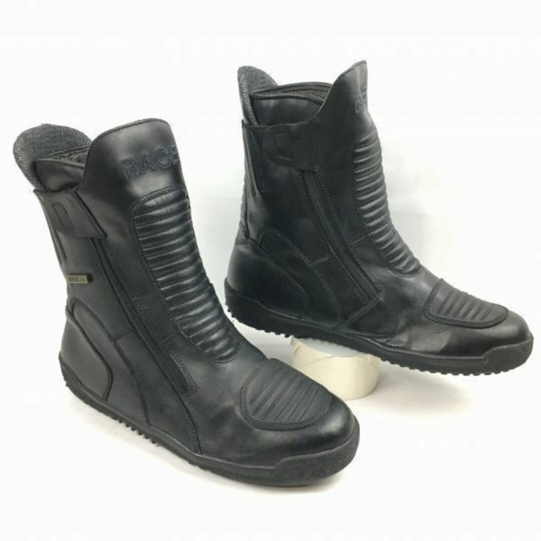 44日本サイズRACE　本格バイクブーツ　ライディング　ツーリング　size44　27.5-28.5程度〈黒/BLACK/ブラック〉bike/　Boots/Shoes〕菅No.WA153 #BUZZBERG　-WA153-6th