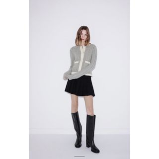 ザラ(ZARA)のZara ウール100% ケーブルニットカーディガン(カーディガン)