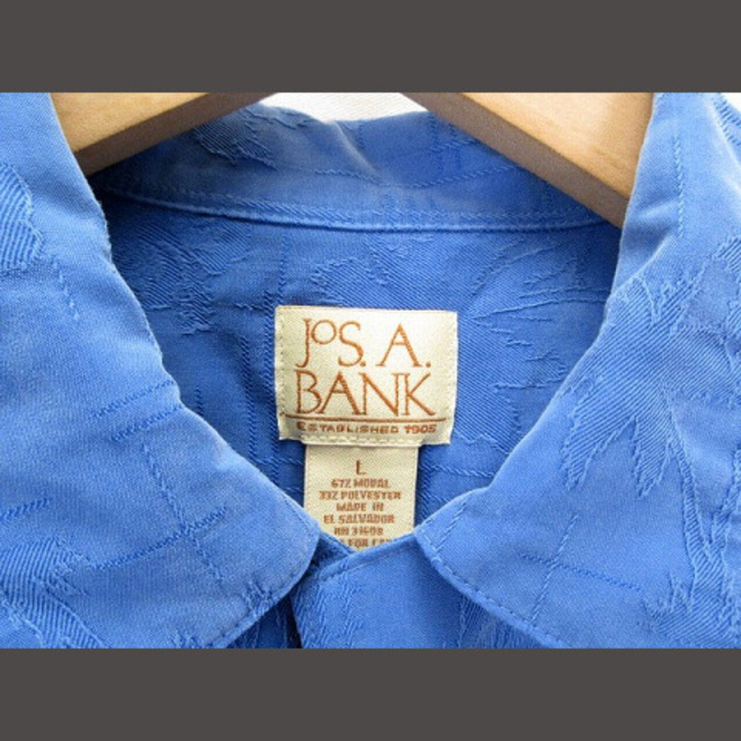 other(アザー)のJos.A.BANK シャツ 刺繍 パームツリー ハイビスカス 半袖 L 青 メンズのトップス(シャツ)の商品写真