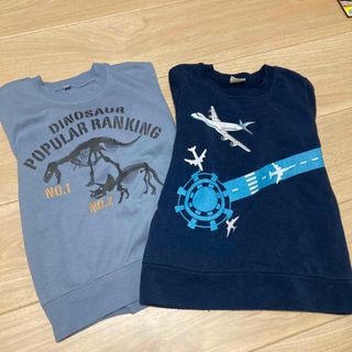 【まとめ売り】ヒラキ　恐竜　飛行機　トレーナー　裏起毛　130サイズ　まとめ売り(Tシャツ/カットソー)