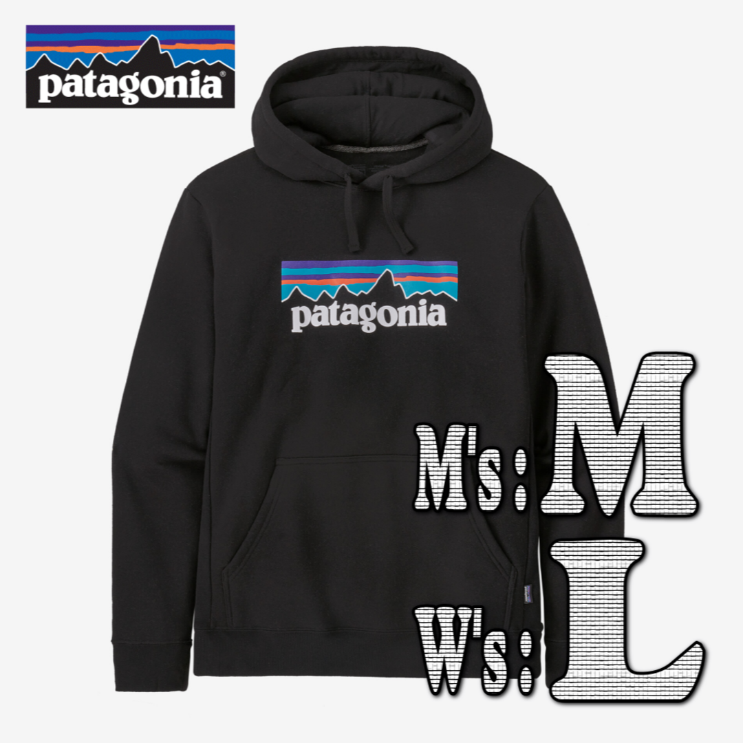 patagonia(パタゴニア)のパタゴニア　パーカー　フーディ　トレーナー　黒　M　新品未使用 メンズのトップス(パーカー)の商品写真