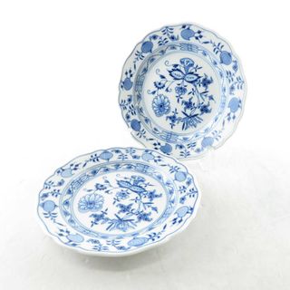 マイセン(MEISSEN)の美品 MEISSEN マイセン ブルーオニオン 中皿 2枚 ケーキ パン 18cmプレート SO980X 【中古】(食器)