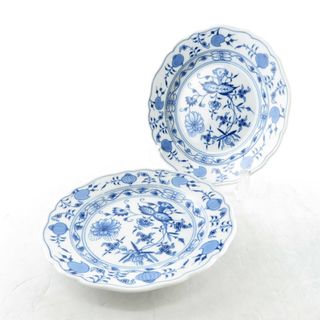 マイセン(MEISSEN)の美品 MEISSEN マイセン ブルーオニオン 中皿 2枚 ケーキ パン 18cmプレート SO981X 【中古】(食器)