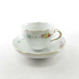 マイセン(MEISSEN)の美品 MEISSEN マイセン フラワーガーランド カップ＆ソーサー 1客 花柄 ティー コーヒー SO985X 【中古】(グラス/カップ)