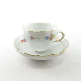 マイセン(MEISSEN)の美品 MEISSEN マイセン フラワーガーランド カップ＆ソーサー 1客 花柄 ティー コーヒー SO986X 【中古】(グラス/カップ)