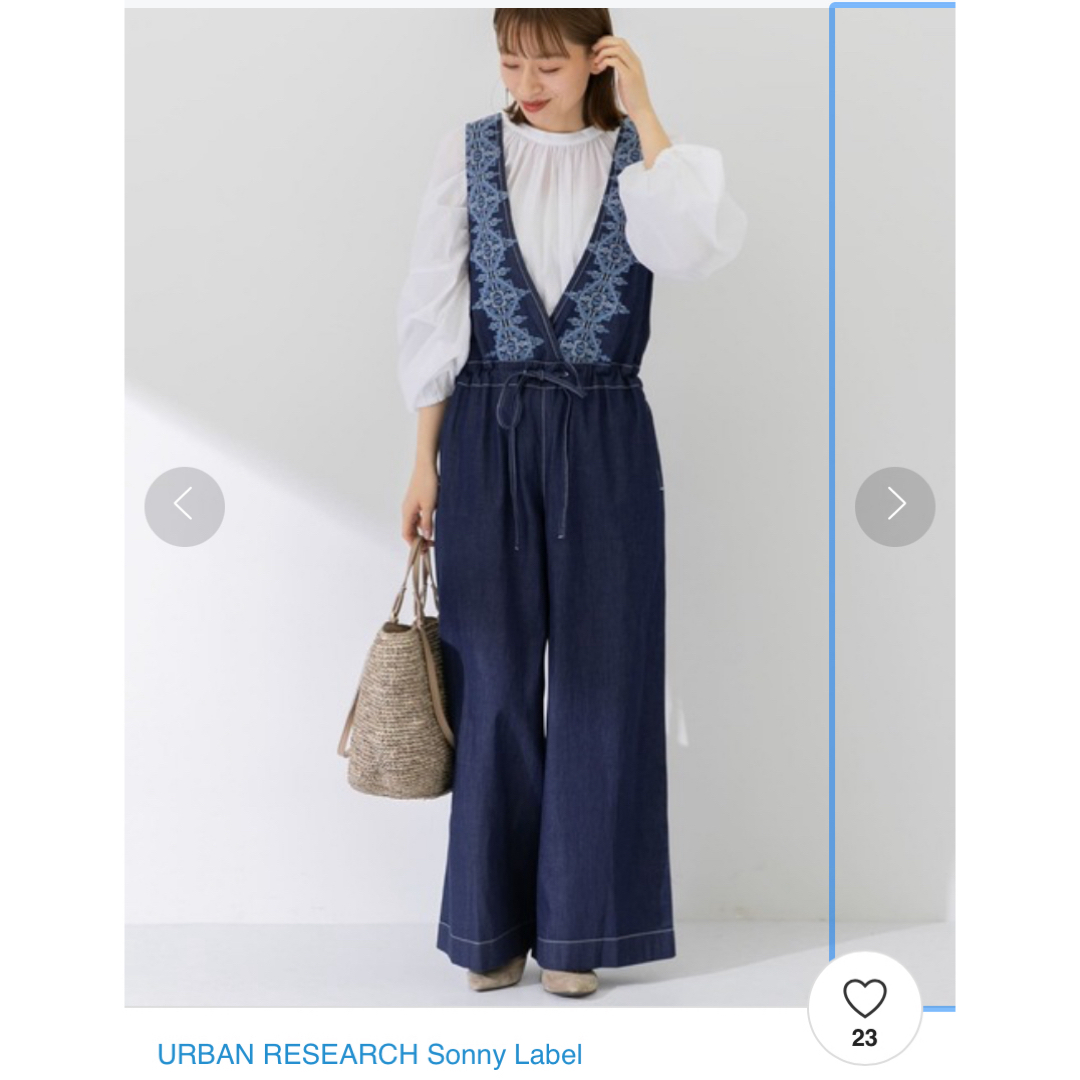 URBAN RESEARCH(アーバンリサーチ)のSonny Label クロス刺繍サロペット レディースのパンツ(サロペット/オーバーオール)の商品写真