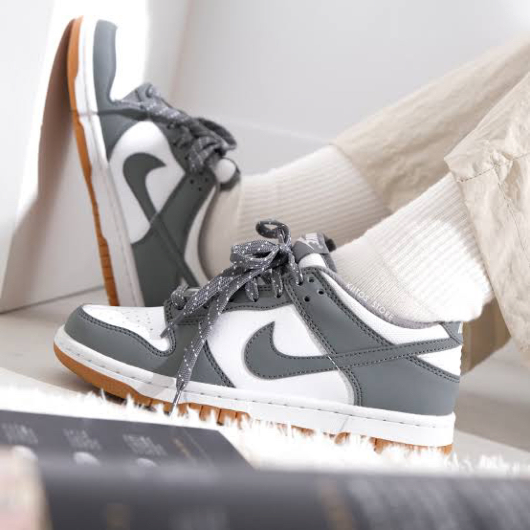 NIKE(ナイキ)の【新品 ※ラスト1点】24.5㎝　NIKE GS DUNK LOW グレー レディースの靴/シューズ(スニーカー)の商品写真