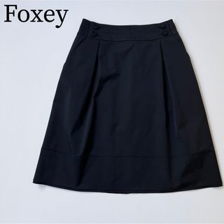 フォクシーニューヨーク(FOXEY NEW YORK)の美品　FOXEY NEWYORK フォクシー　フレアスカート　ブラック(ひざ丈スカート)