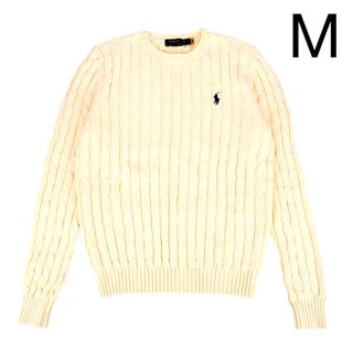 ポロラルフローレン(POLO RALPH LAUREN)のラルフローレン　ナチュラルクリーム　ケーブル編み　クルーネック　M(ニット/セーター)