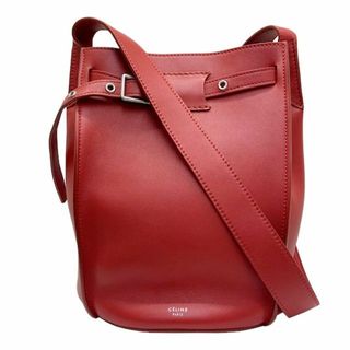 セリーヌ(celine)のCELINE セリーヌ ビッグバッグ バケット レザー ショルダーバッグ レッド 赤 ベルト カーフ 187243 レディース(ショルダーバッグ)