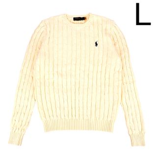 ポロラルフローレン(POLO RALPH LAUREN)のラルフローレン　ナチュラルクリーム　ケーブル編み　クルーネック　L(ニット/セーター)