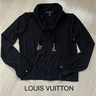 ルイヴィトン(LOUIS VUITTON)のれい様専用ルイヴィトン セーター LVロゴ ゴールドロゴ金具 長袖　XS 黒(ニット/セーター)