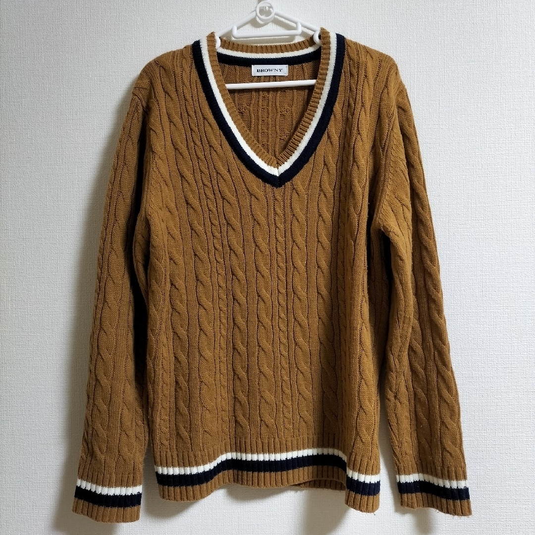 BROWNY(ブラウニー)の【美品】チルデンニット【BROWNY】 メンズのトップス(ニット/セーター)の商品写真