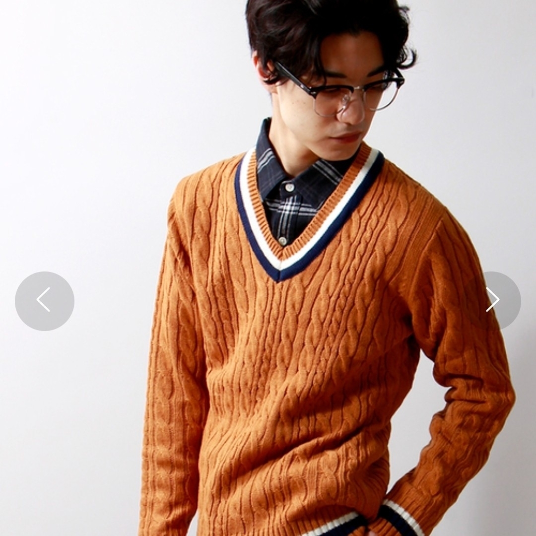 BROWNY(ブラウニー)の【美品】チルデンニット【BROWNY】 メンズのトップス(ニット/セーター)の商品写真