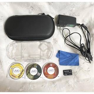 プレイステーションポータブル(PlayStation Portable)のPSPアクセサリー まとめ売り 電源ケーブル メモリースティック ゲームソフト(携帯用ゲームソフト)