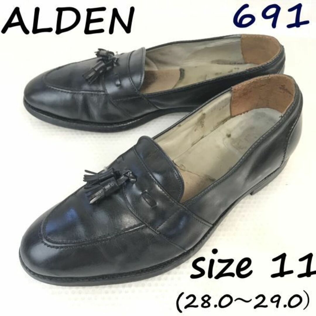 試着交換OK！オールデン/ALDEN/691 TASSEL LOAFER★タッセルローファー/モカシン/スリッポンシューズ【11/28.0-29.0/黒/BLACK】90s?dress Shoes◆bi-126 #BUZZBERG　bi-126-6th靴/シューズ