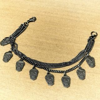 ヒステリックグラマー/HYSTERIC★骸骨/スカル チェーンブレスレット★ドクロ メタル/シルバー アクセサリー 金具 Accessory/JAPAN ◇mkc1　#BUZZBERG　mkc1-a-6th(ブレスレット)