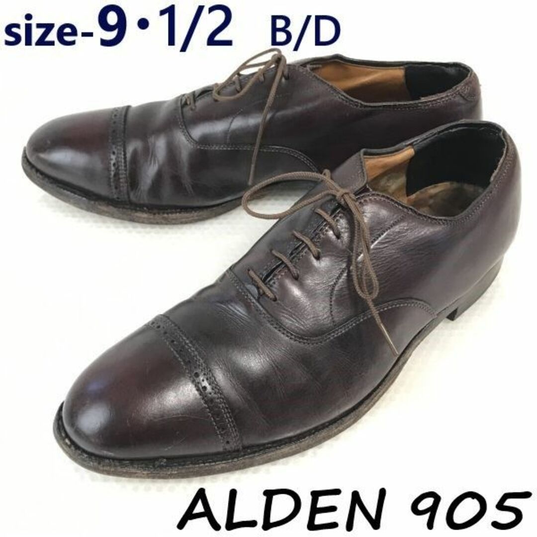 試着交換OK！vintage★オールデン/ALDEN 905★ストレートチップ/パンチドキャップトゥ【9.5D/27.0-27.5/バーガンディ】靴/CAP TOE/dress shoes◆bJ-92 BUZZBERG　bJ-92-b-6th靴/シューズ