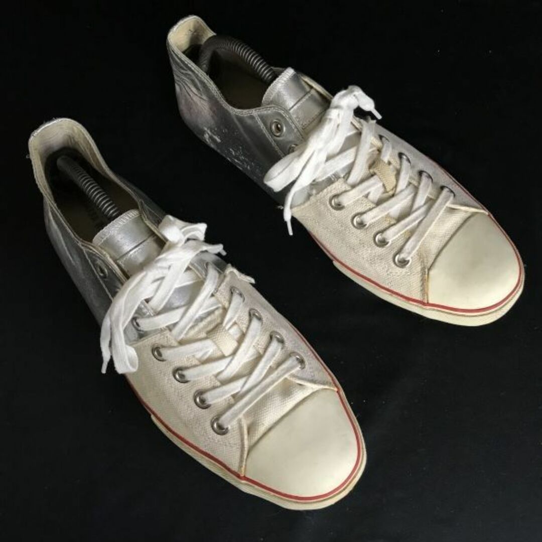 MIHARA YASUHIRO/ミハラヤスヒロ★バイカラー/スニーカー【27.5/アイボリー×銀/ivory×silver】sneakers/Shoes/trainers◆bG-121 #BUZZBERG　bG-121-6th状態ランク