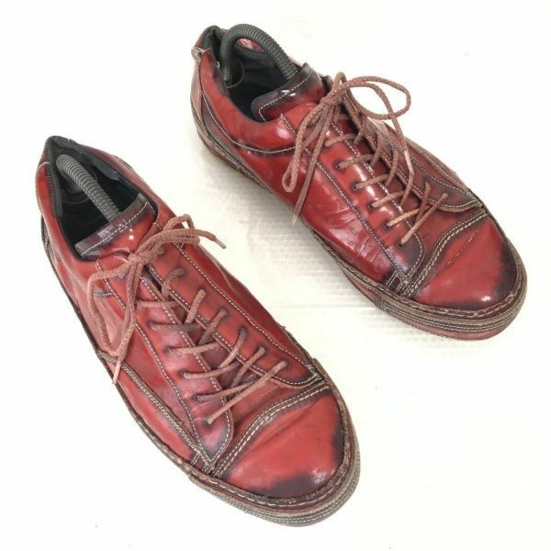 状態ランク日本製★ミハラヤスヒロ/MIHARA YASUHIRO★レザースニーカー【25.5-26.5程度/赤/RED】sneakers/Shoes/trainers◆bQ-340#BUZZBERG　bQ-340-8-4-6th