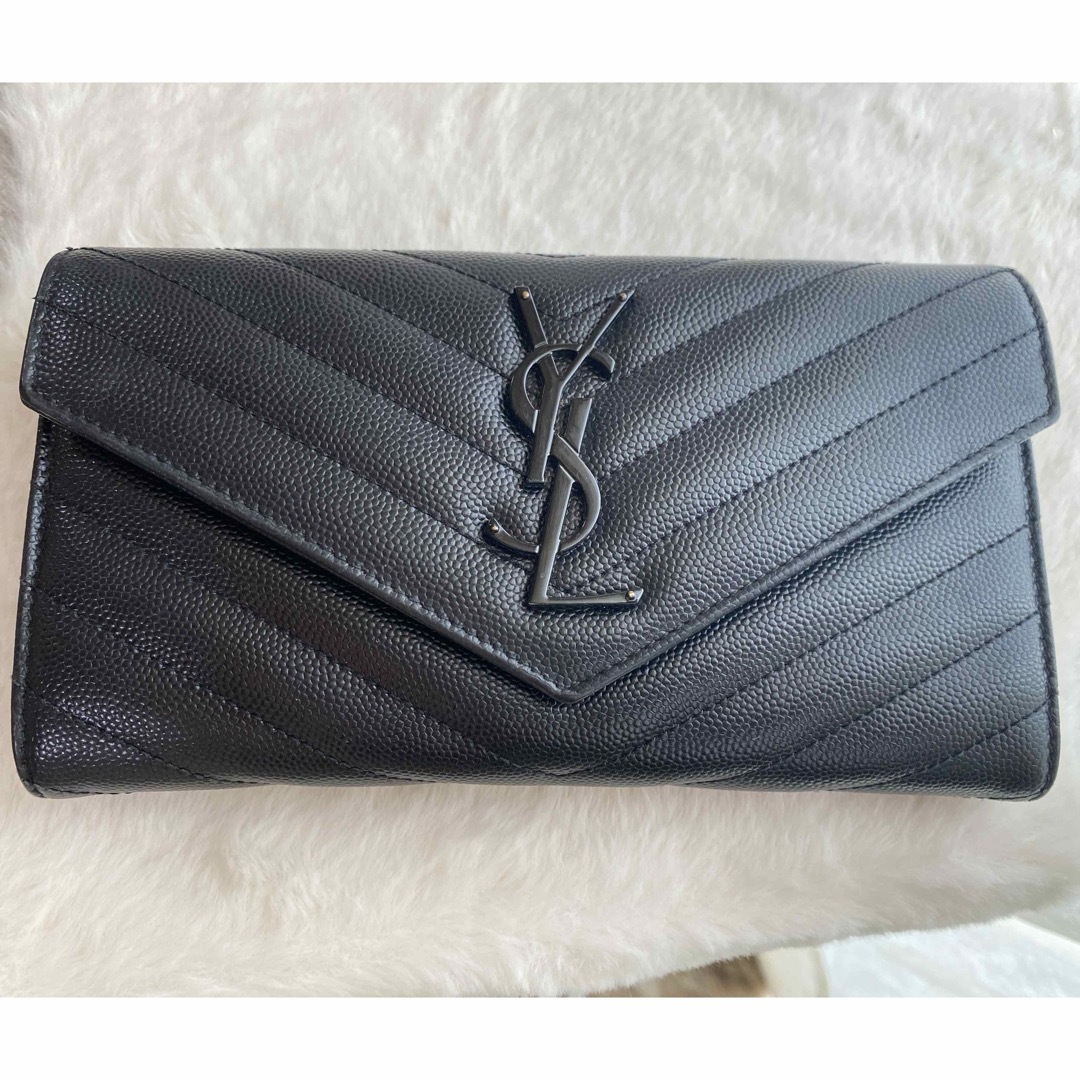 正規品 美品 サンローラン YSL 長財布 ブラック 黒 付属品あり