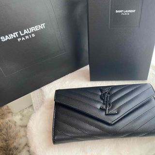 Saint Laurent - 正規品 美品 サンローラン YSL 長財布 ブラック 黒