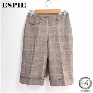 ESPIE レディース パンツ グレンチェック ハーフパンツ シルク混 日本製(ハーフパンツ)