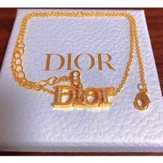 Dior ロゴ  丸 ネックレス ゴールド キラキラ ストーン シンプル