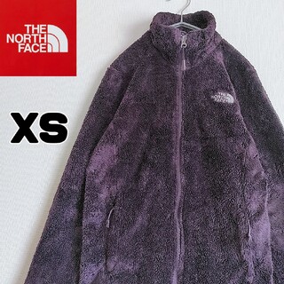ザノースフェイス(THE NORTH FACE)のノースフェイス　フルジップ　ボアジャケット　紫　XSサイズ　古着　刺繍(ブルゾン)
