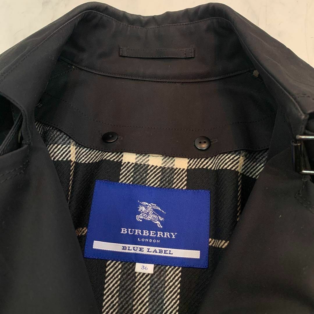 BURBERRY BLUE LABEL(バーバリーブルーレーベル)のBURBERRY BLUE LABEL トレンチコート ライナー付き 黒 36 レディースのジャケット/アウター(トレンチコート)の商品写真