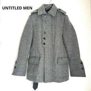 アンタイトル(UNTITLED)のUNTITLED MEN  アンタイトル　ベルト付コート　ウール　グレー　メンズ(ステンカラーコート)