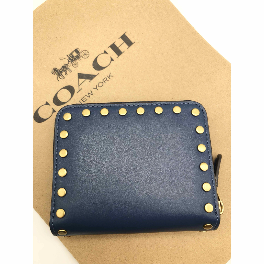 COACH 財布 ★大人気★ ビルフォールド ウォレット リベット ブルー 新品