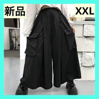 袴パンツ　モード系　ボトムス　ワイド　サルエル　V系パンク　3XL　新品即日発送(サルエルパンツ)