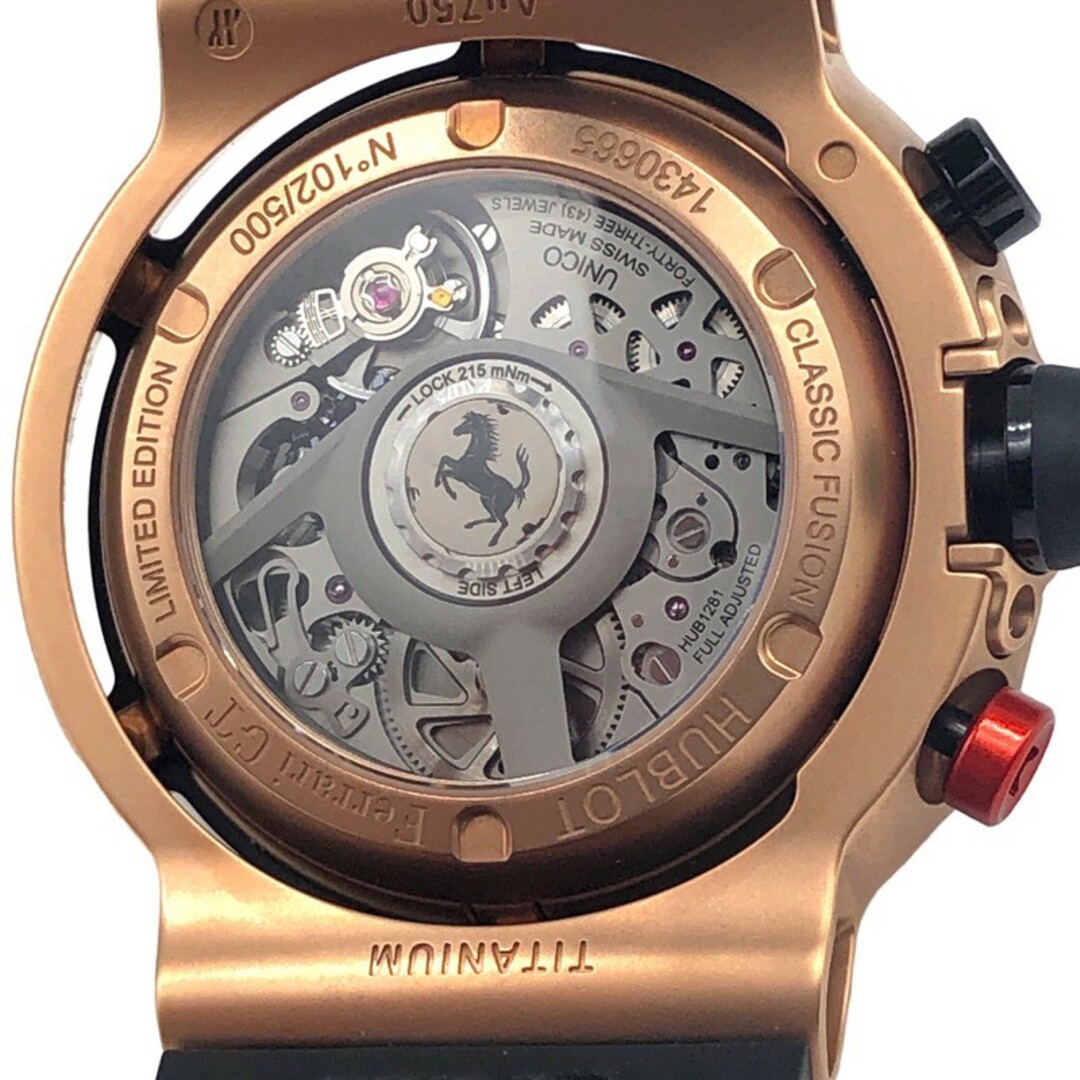 HUBLOT(ウブロ)の　ウブロ HUBLOT クラシックフュージョン フェラーリGT 世界限定500本 526.OX.0124.VR スケルトン・ブラック 18Kキングゴールド 自動巻き メンズ 腕時計 メンズの時計(その他)の商品写真