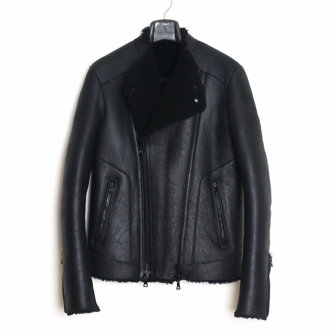 BALMAIN けろ HOMME ムートンレザーライダース 46 バイカー BALMAIN けろ HOMME ムートンレザーライダース 46 バイカー