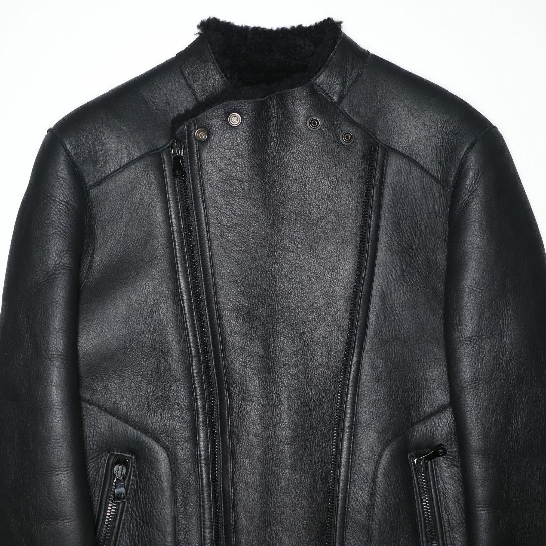 BALMAIN - BALMAIN HOMME ムートンレザーライダース 46 バイカー BALMAIN - BALMAIN HOMME ムートンレザーライダース 46 バイカー