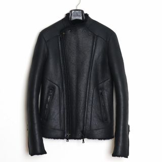 BALMAIN - BALMAIN HOMME ムートンレザーライダース 46 バイカージャケット