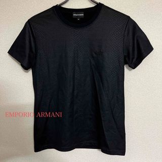 エンポリオアルマーニ(Emporio Armani)のEMPORIO ARMANI  クロコ加工 プリントTシャツ ブラック 黒 半袖(Tシャツ(半袖/袖なし))