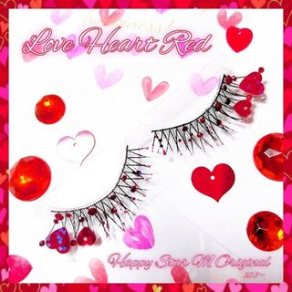 ❤感謝品★Love Heart Red★partyまつげ ラブハート レッド★送(つけまつげ)