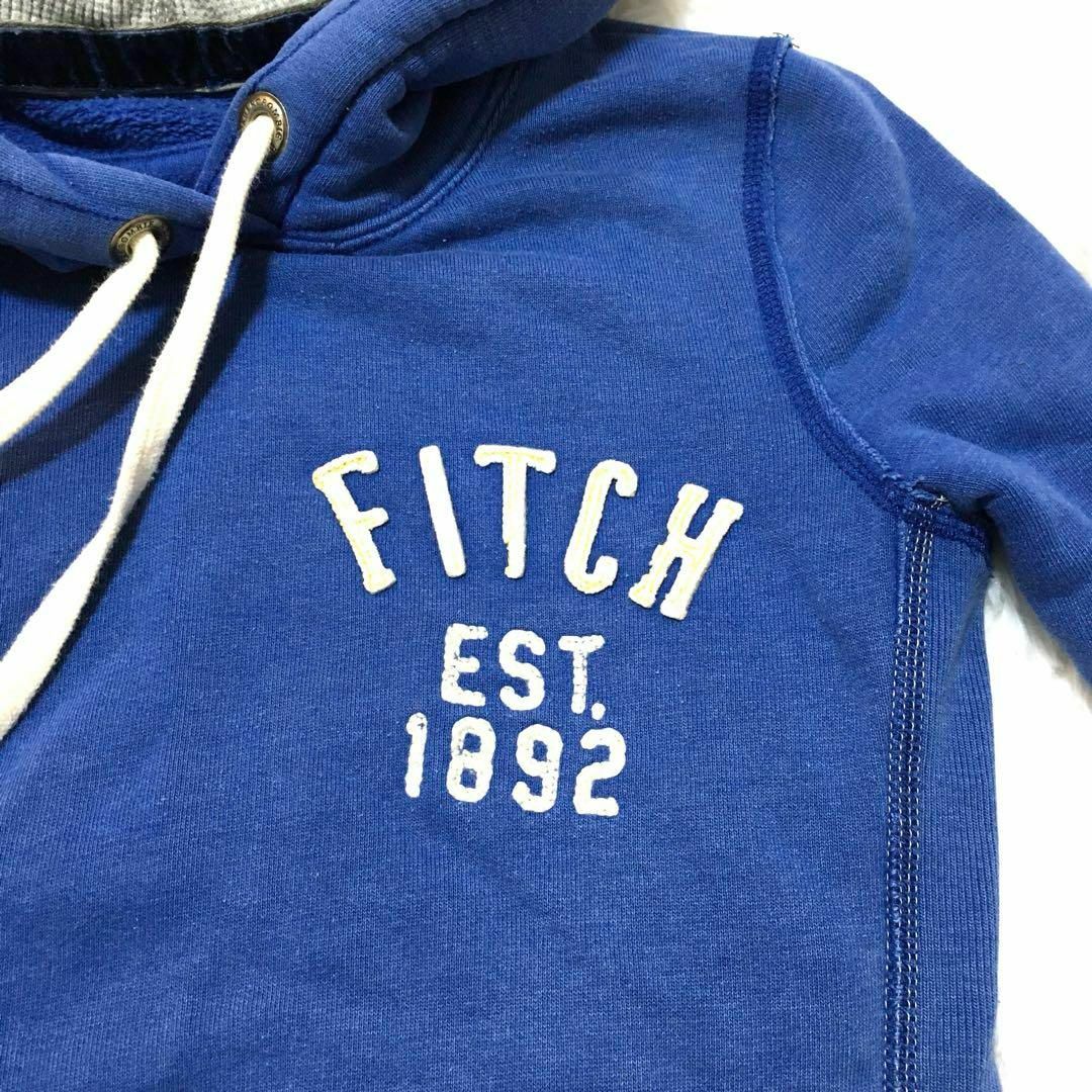 Abercrombie&Fitch(アバクロンビーアンドフィッチ)のABERCROMBIE & FITCH  フードパーカー ブルー　S  古着 レディースのトップス(パーカー)の商品写真