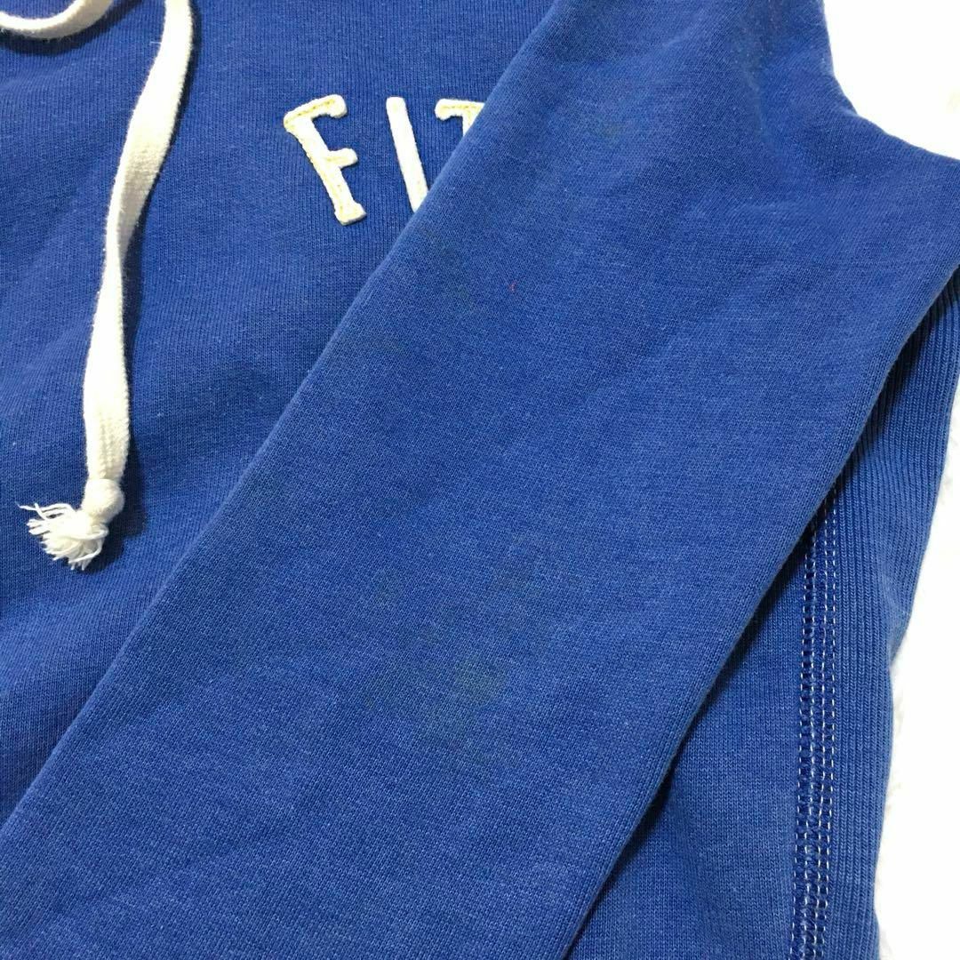 Abercrombie&Fitch(アバクロンビーアンドフィッチ)のABERCROMBIE & FITCH  フードパーカー ブルー　S  古着 レディースのトップス(パーカー)の商品写真