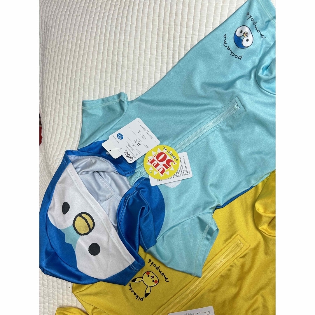 モンポケ　ピカチュウとポッチャマ　全身水着　90cm キッズ/ベビー/マタニティのキッズ服男の子用(90cm~)(水着)の商品写真